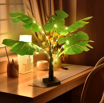 30-LED Enchanting Green Leaf Table Lamp