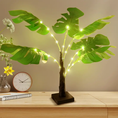 30-LED Enchanting Green Leaf Table Lamp