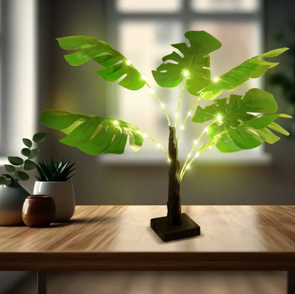 30-LED Enchanting Green Leaf Table Lamp