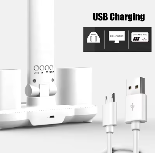 Rechargeable 3 in 1  LED Desk Lamp with Fan & Clock